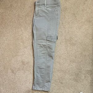 White House Black Market Gray Ankle Cargo Jeans